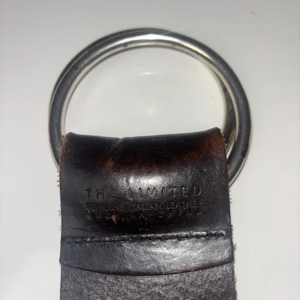 The Limited Womens Brown Italian Leather‎ Double O-Ring Wide Cinch Belt 41 Inch
